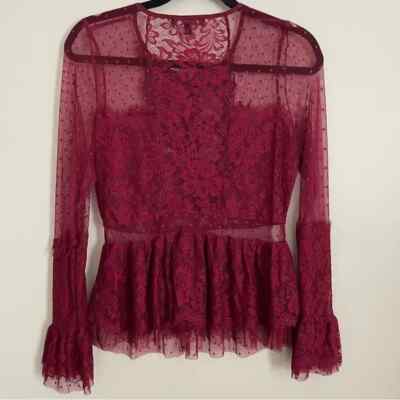 Red Lovely Net long sleeves