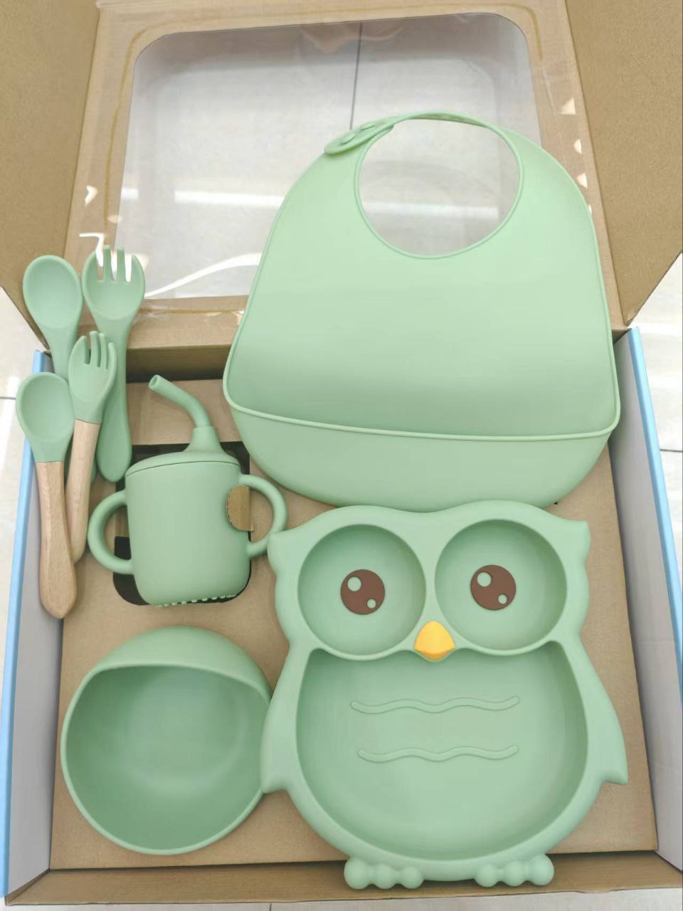 Silicone baby feeding set